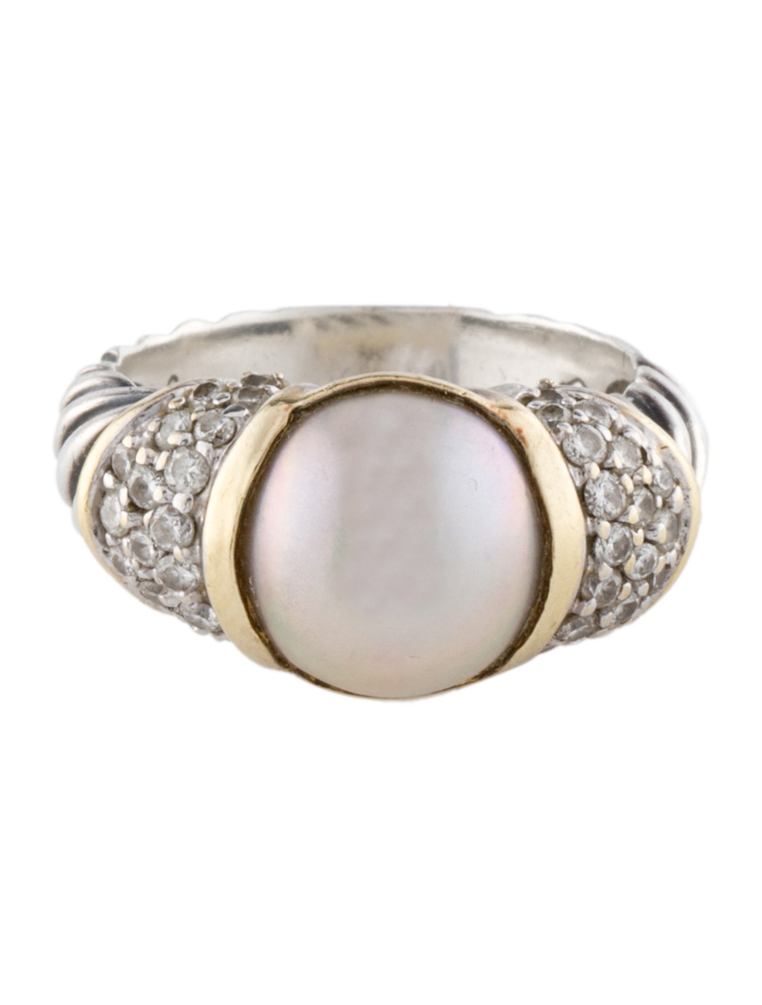 David Yurman Pearl & Diamond Cocktail Ring